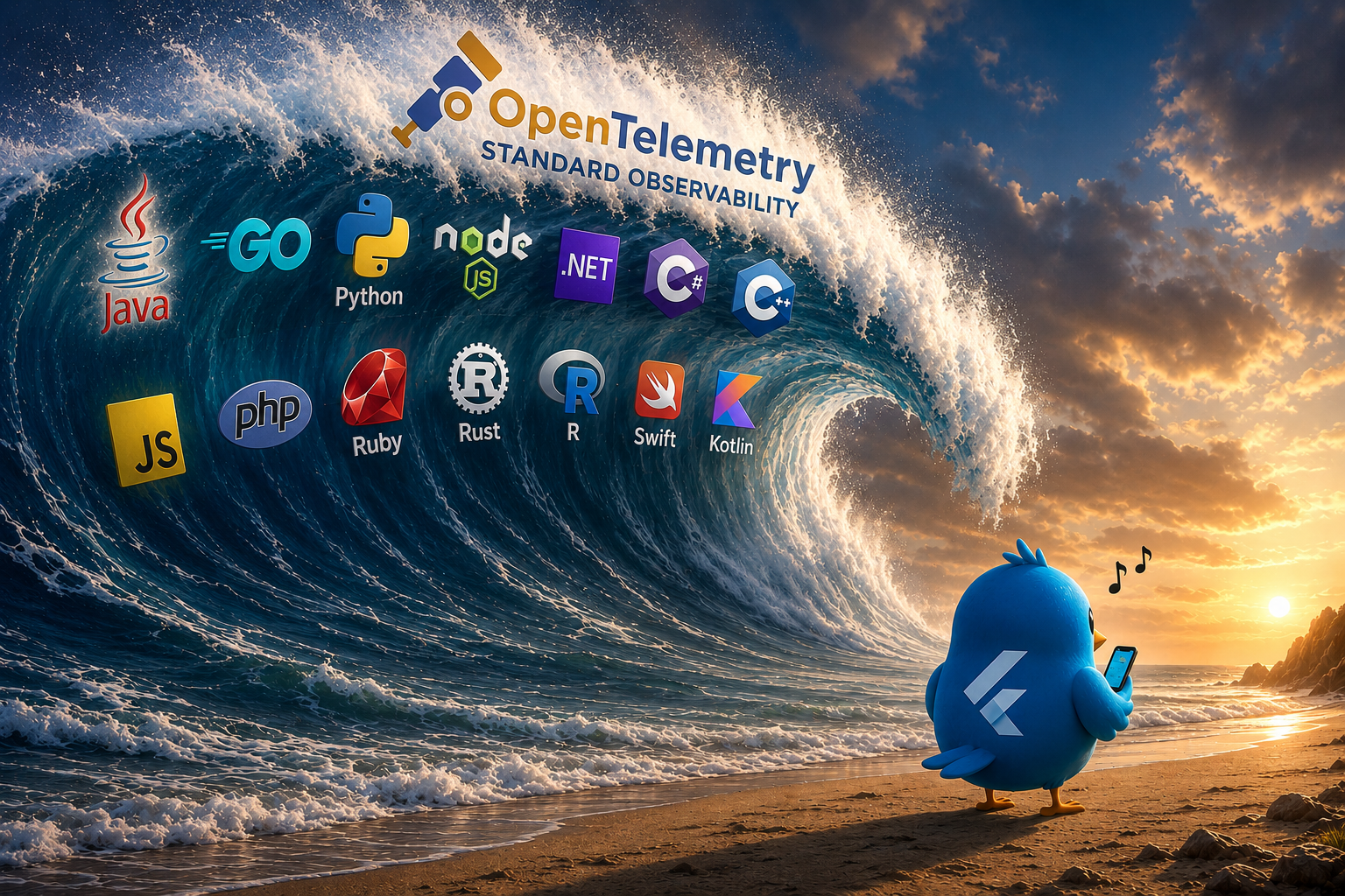 The OpenTelemetry adoption wave across its target languages